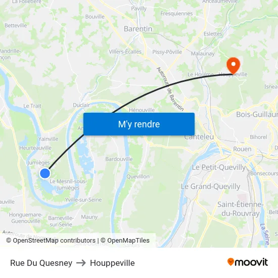 Rue Du Quesney to Houppeville map