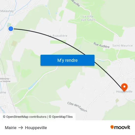 Mairie to Houppeville map