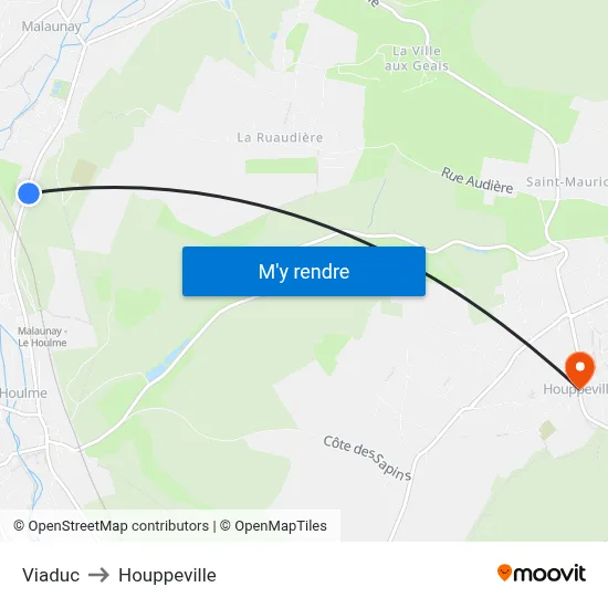 Viaduc to Houppeville map