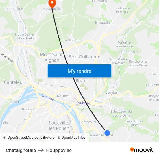 Châtaigneraie to Houppeville map