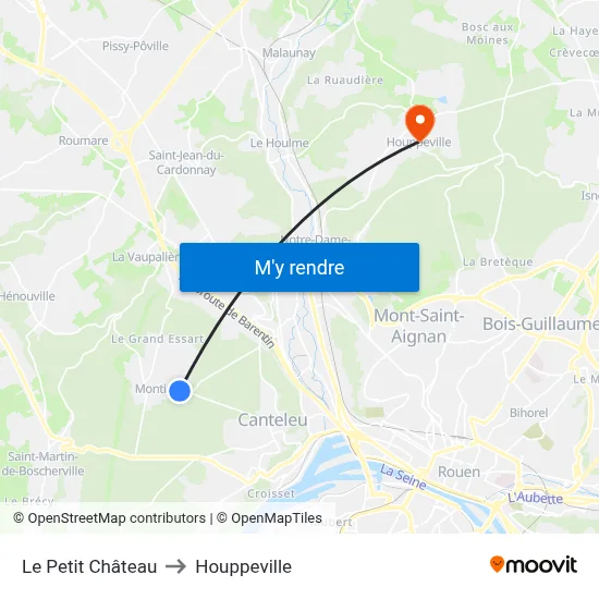 Le Petit Château to Houppeville map