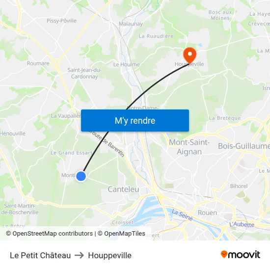 Le Petit Château to Houppeville map