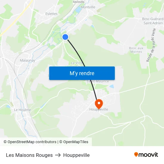 Les Maisons Rouges to Houppeville map