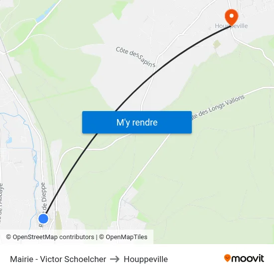 Mairie - Victor Schoelcher to Houppeville map