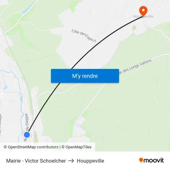 Mairie - Victor Schoelcher to Houppeville map