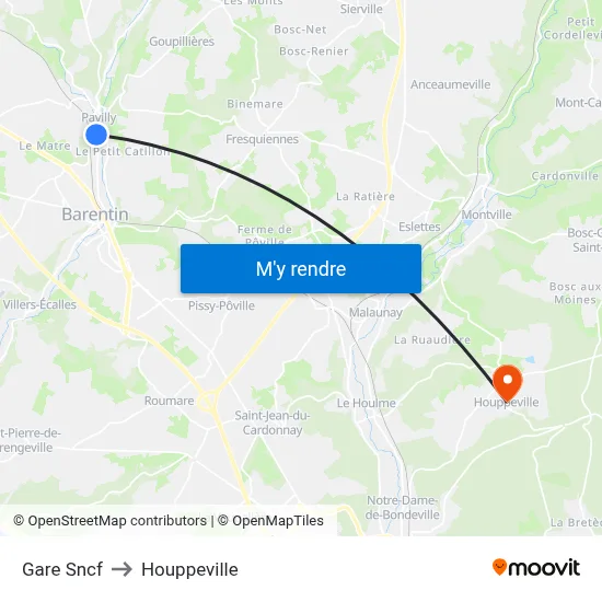 Gare Sncf to Houppeville map