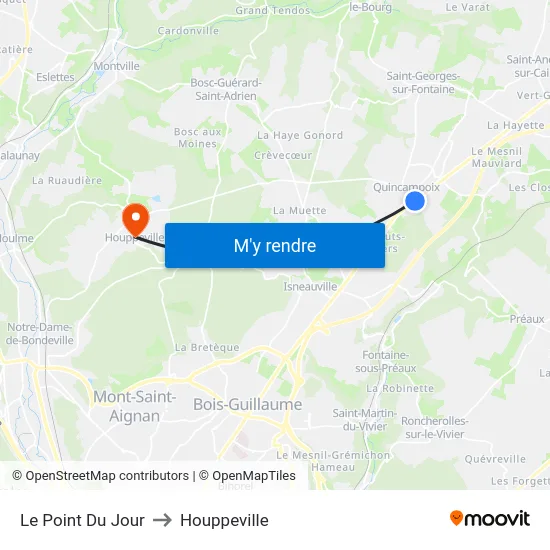 Le Point Du Jour to Houppeville map