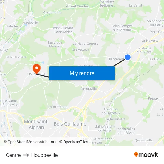 Centre to Houppeville map