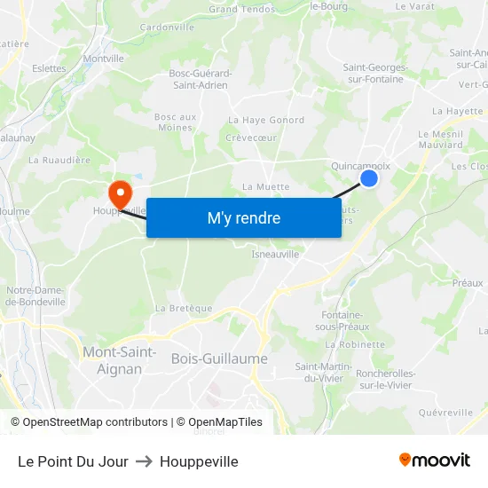Le Point Du Jour to Houppeville map