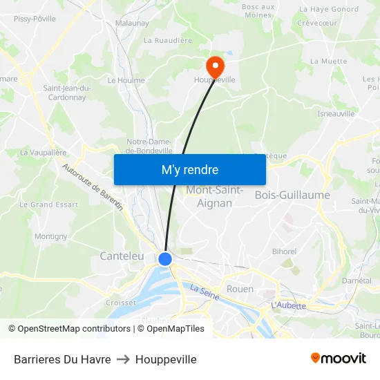 Barrieres Du Havre to Houppeville map