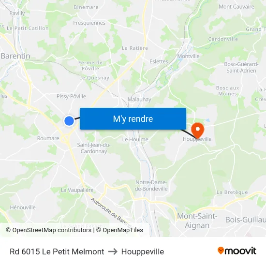 Rd 6015 Le Petit Melmont to Houppeville map