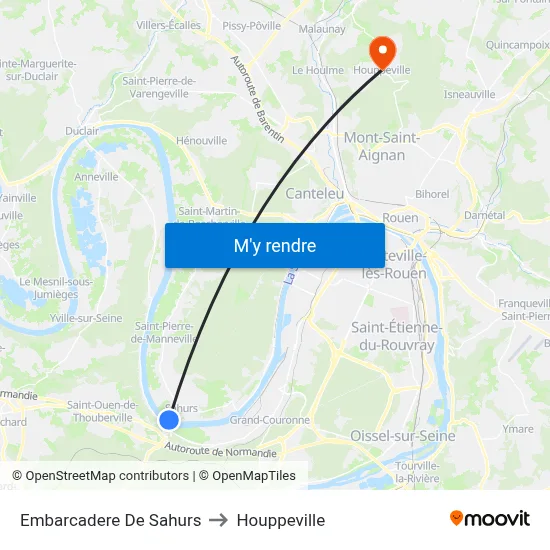 Embarcadere De Sahurs to Houppeville map