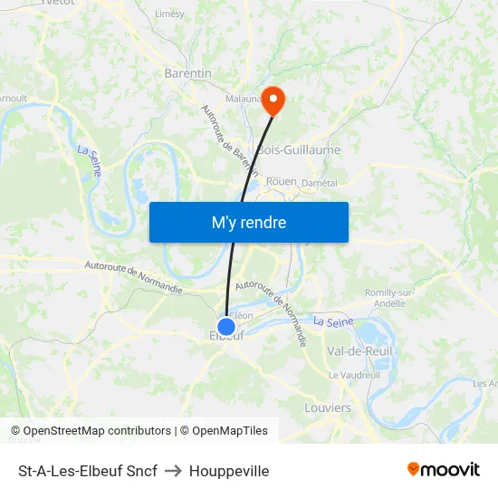 St-A-Les-Elbeuf Sncf to Houppeville map