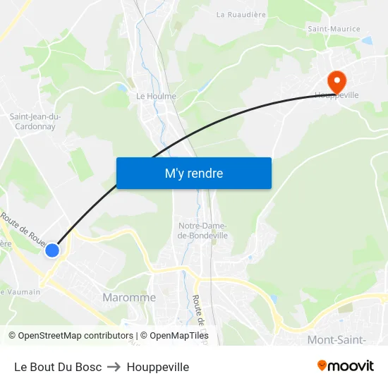 Le Bout Du Bosc to Houppeville map
