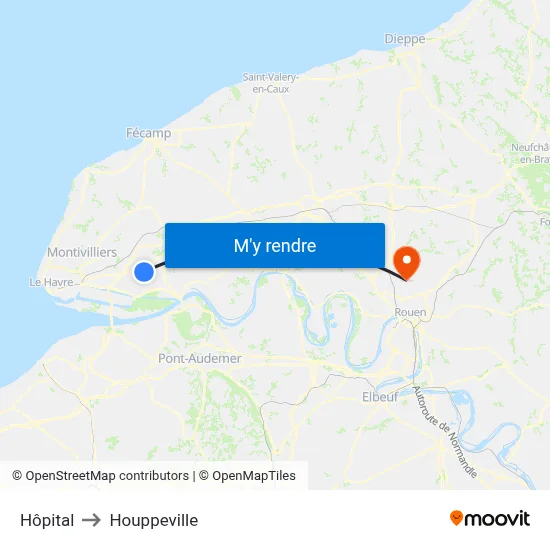 Hôpital to Houppeville map