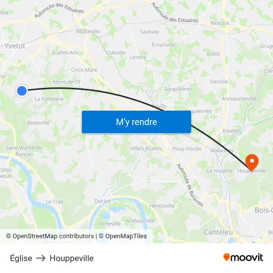 Église to Houppeville map