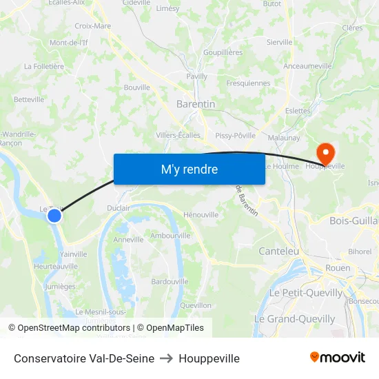 Conservatoire Val-De-Seine to Houppeville map
