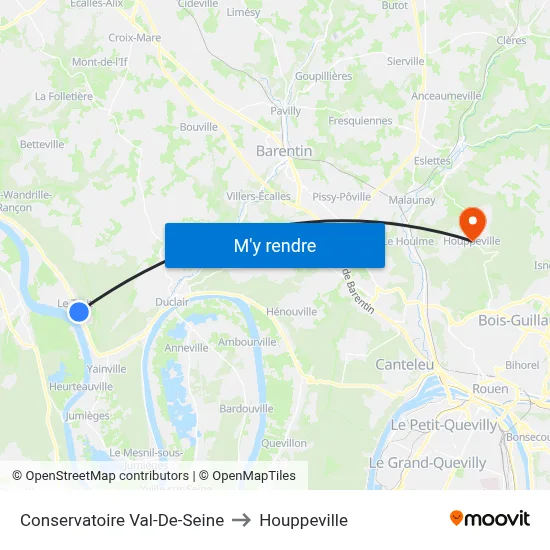 Conservatoire Val-De-Seine to Houppeville map