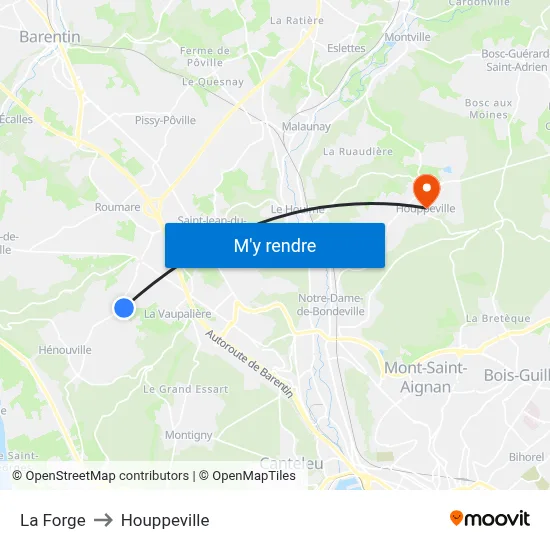 La Forge to Houppeville map