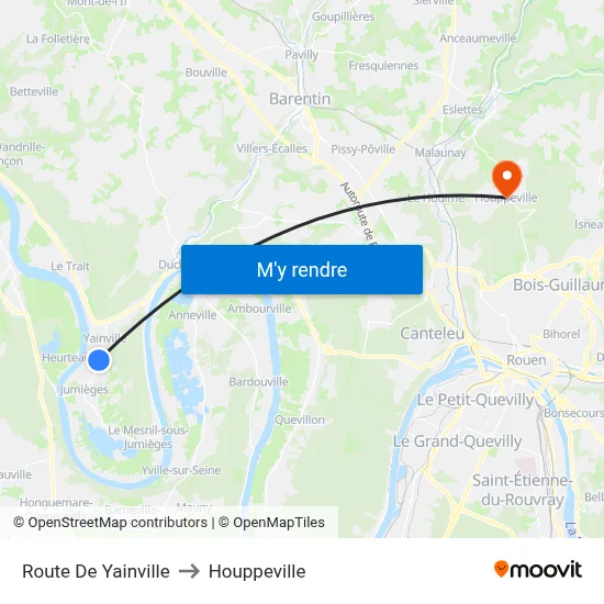 Route De Yainville to Houppeville map