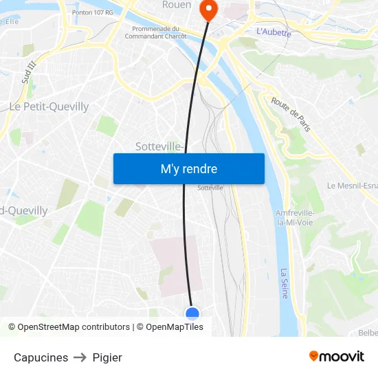 Capucines to Pigier map