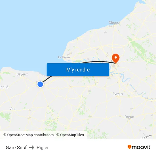 Gare Sncf to Pigier map
