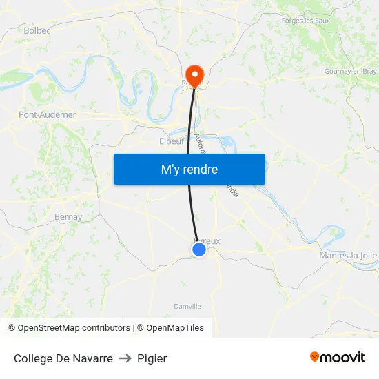 College De Navarre to Pigier map