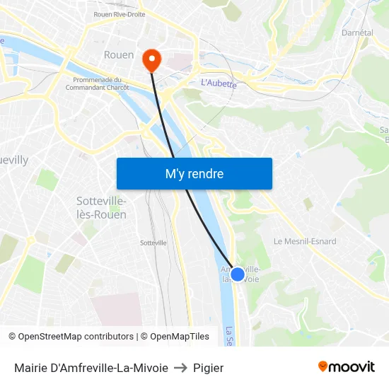 Mairie D'Amfreville-La-Mivoie to Pigier map