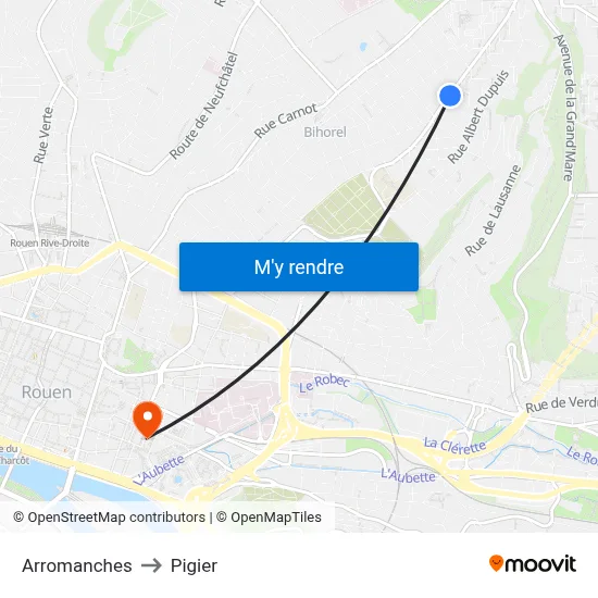 Arromanches to Pigier map