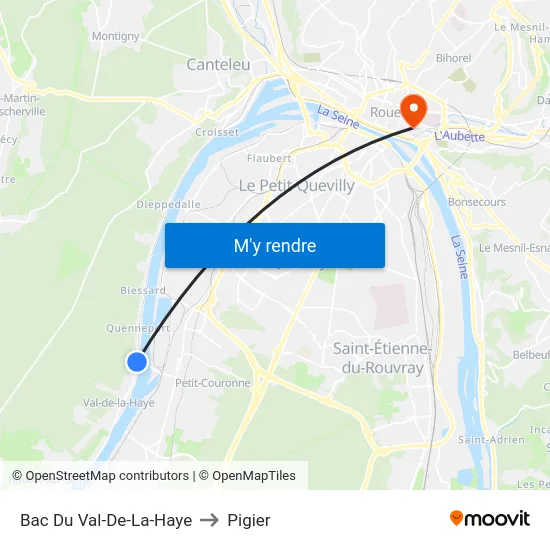 Bac Du Val-De-La-Haye to Pigier map
