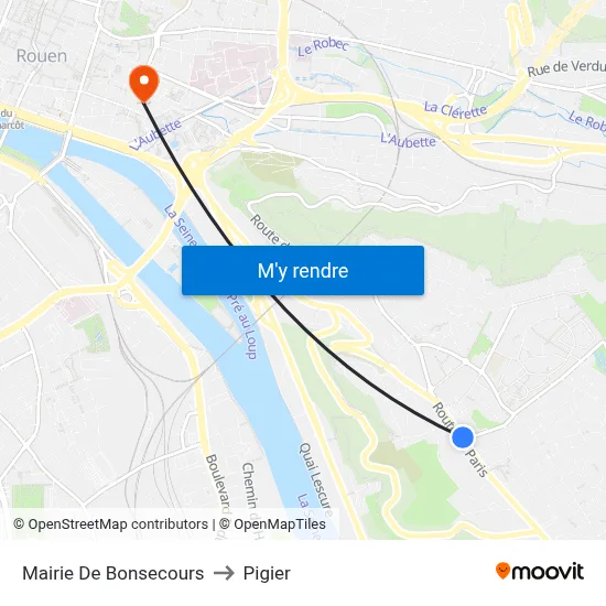 Mairie De Bonsecours to Pigier map