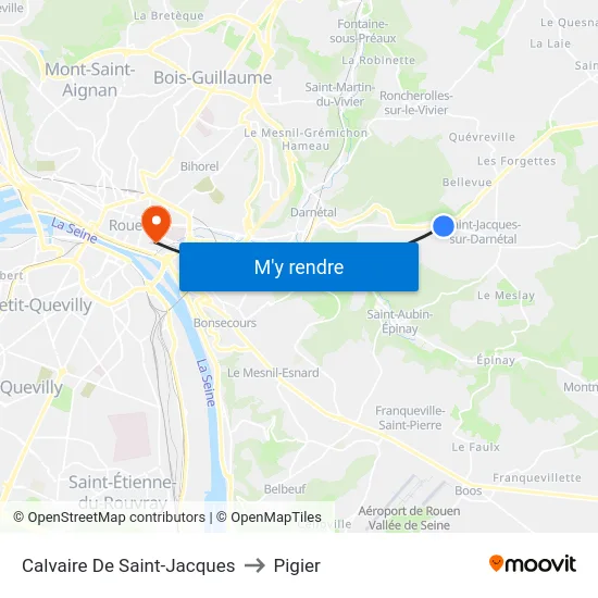 Calvaire De Saint-Jacques to Pigier map