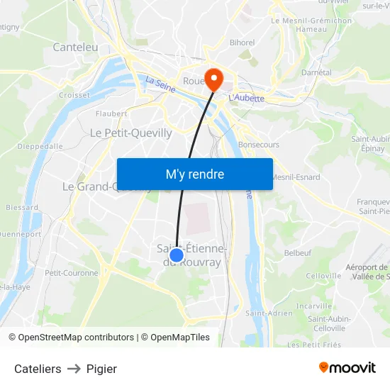 Cateliers to Pigier map