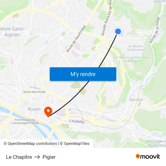Le Chapître to Pigier map