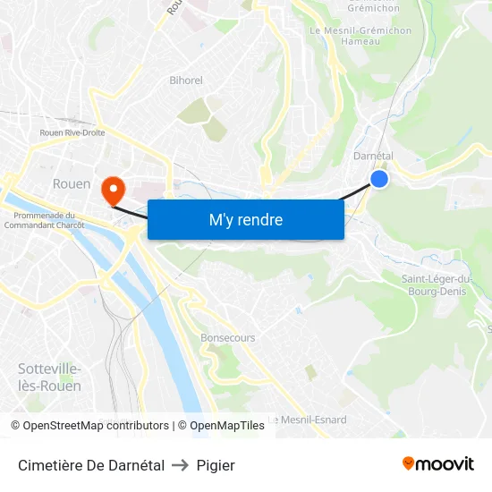 Cimetière De Darnétal to Pigier map