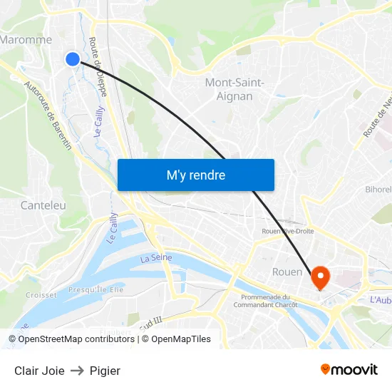 Clair Joie to Pigier map