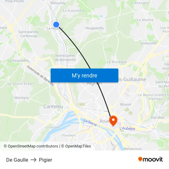 De Gaulle to Pigier map