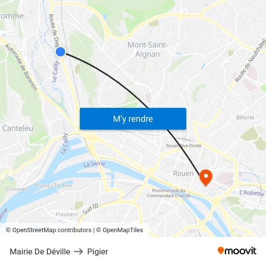 Mairie De Déville to Pigier map