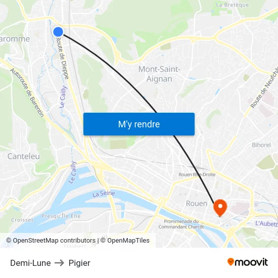 Demi-Lune to Pigier map