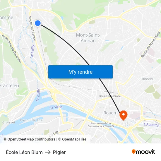 École Léon Blum to Pigier map