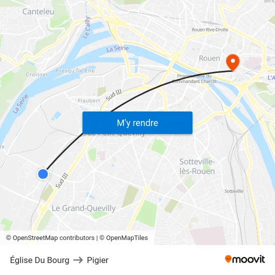 Église Du Bourg to Pigier map