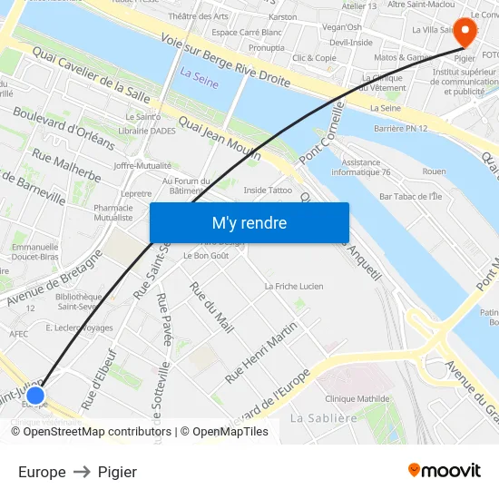 Europe to Pigier map