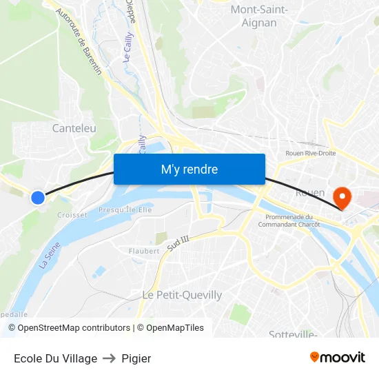 Ecole Du Village to Pigier map