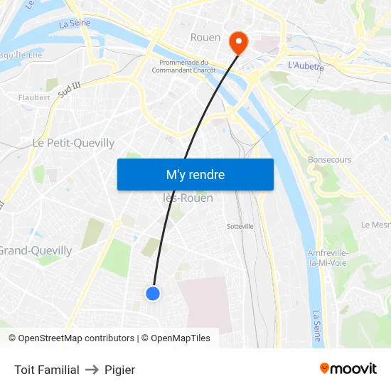 Toit Familial to Pigier map