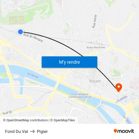 Fond Du Val to Pigier map