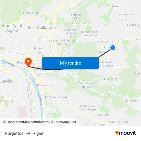 Forgettes to Pigier map