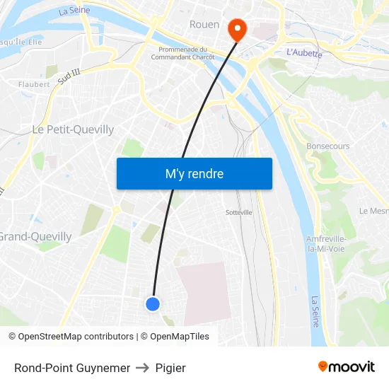 Rond-Point Guynemer to Pigier map