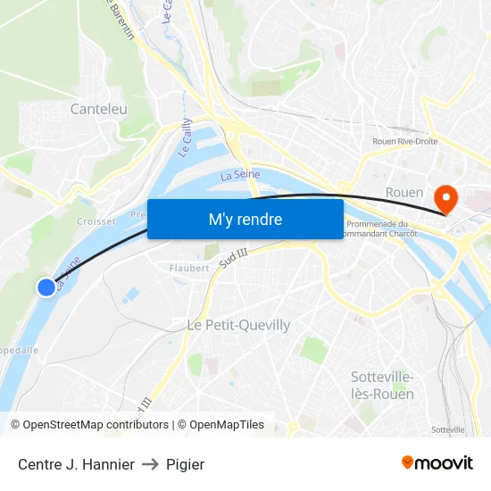 Centre J. Hannier to Pigier map