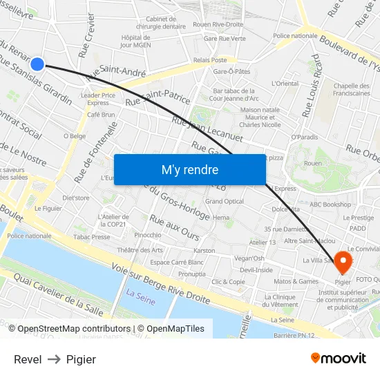 Revel to Pigier map