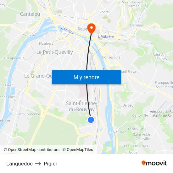 Languedoc to Pigier map